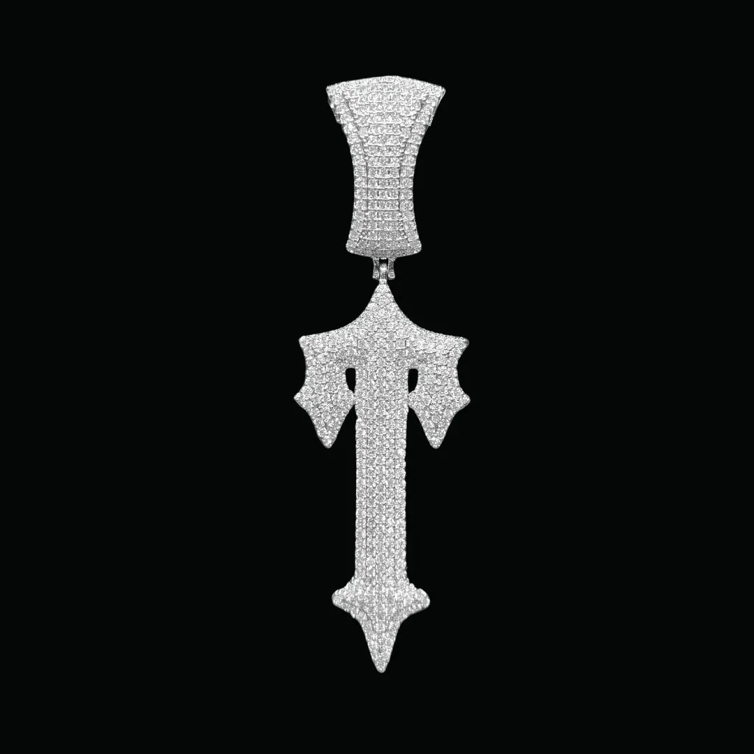 Cross Sword Edition Iced Out Pendant Necklace – Custom Hip Hop Jewelry for Men - CaratixJewelry